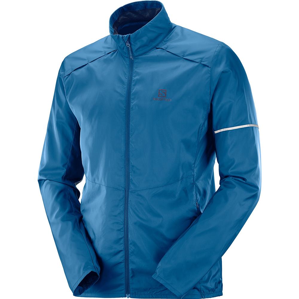 SALOMON AGILE WIND JKT M Philippines - Men's Midlayers - Blue | 612450-MFN